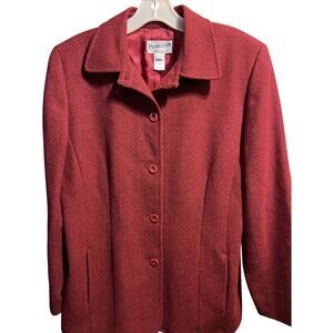 Pendleton Women’s Size 12 Red Wool Long Sleeve 5 Button Coat Blazer Outdoor EUC